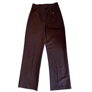 Vintage 80s does 70s Accomplice Brand Brown Women's Wide Leg Trousers